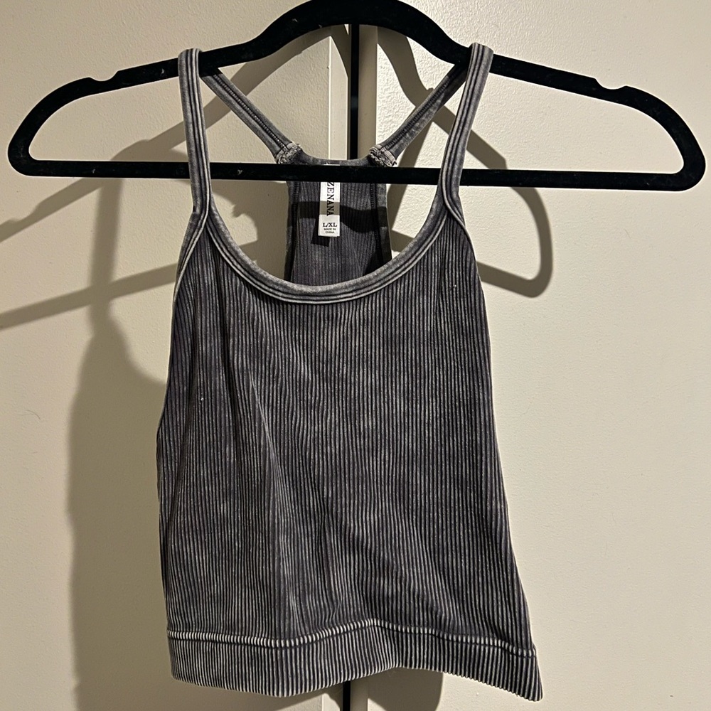 Gray Crop Top